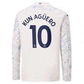 Fußballtrikots Manchester City Sergio Agüero 10 2020-2021 Langarm Ausweichtrikot kaufen